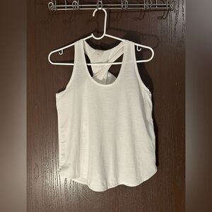 CALIA Athletic White Tank Top with Cross Back